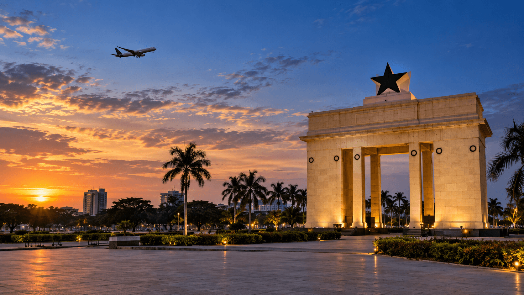London to Accra — flight route at a glance