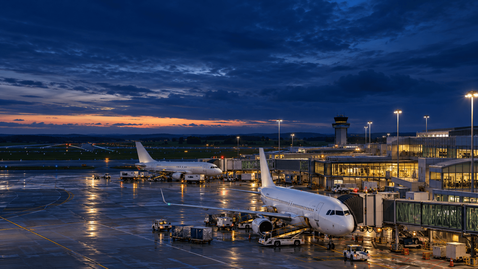Planes at a UK regional airport