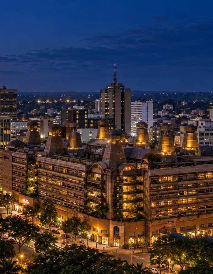 Harare skyline — flights from the UK to Zimbabwe